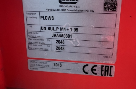 Quinto corpo aratro Maschio Unico bullone vario 
